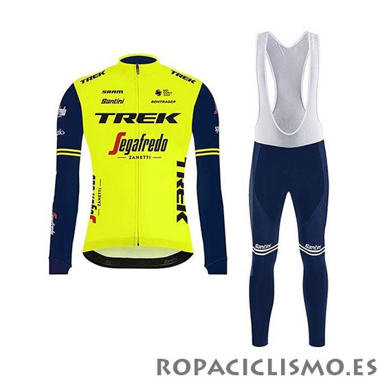 2020 Maillot Trek Segafredo Tirantes Mangas Largas Verde Negro